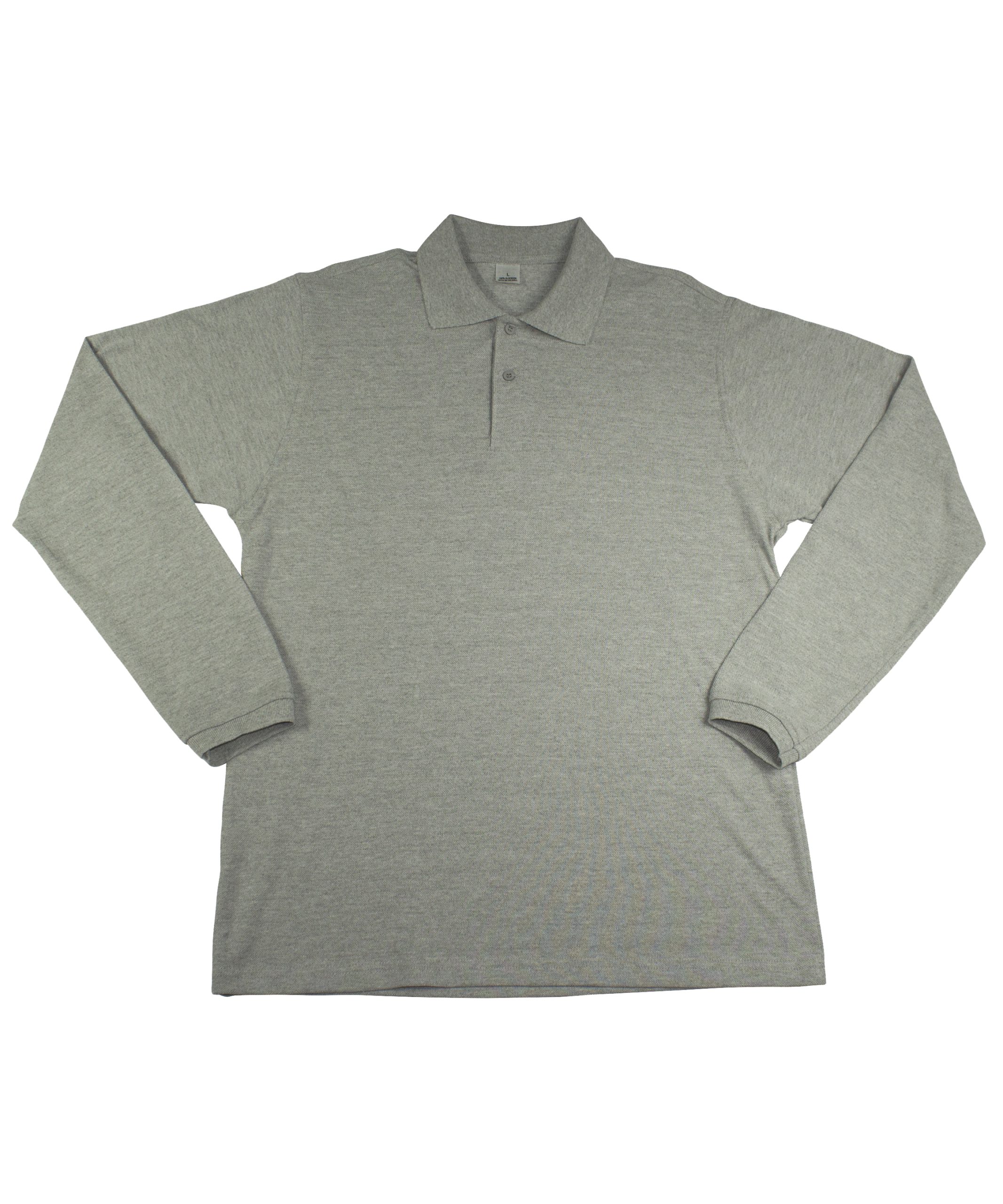 Polo-manga-larga-Gris-jaspe-claro